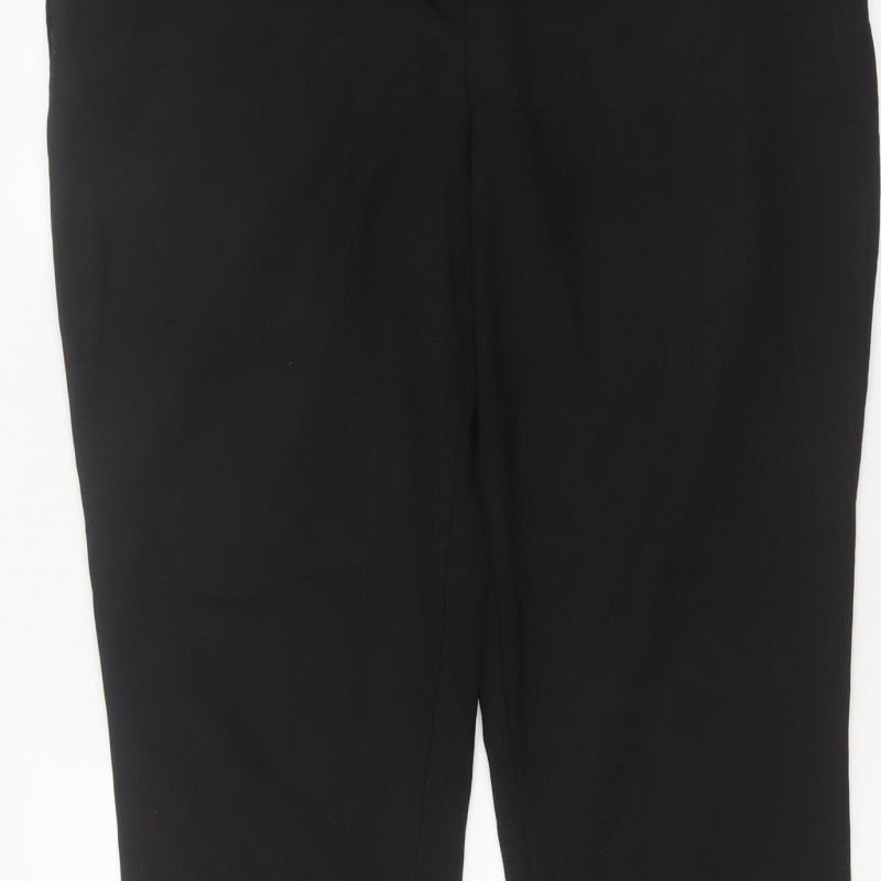 Next Women Black UK 16 Tall Straight Leg Work Trousers Pockets