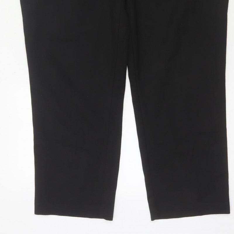 Next Women Black UK 16 Tall Straight Leg Work Trousers Pockets