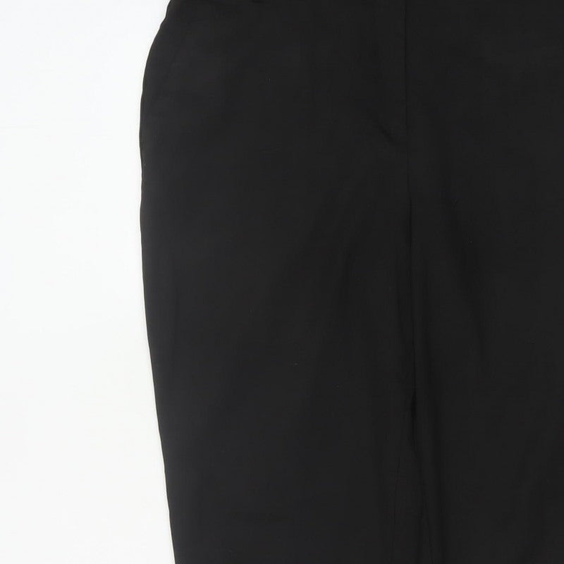 Next Women Black UK 16 Tall Straight Leg Work Trousers Pockets