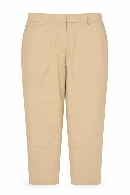 Marks and Spencer Women Beige Size 22 Regular Tapered Twill Trousers