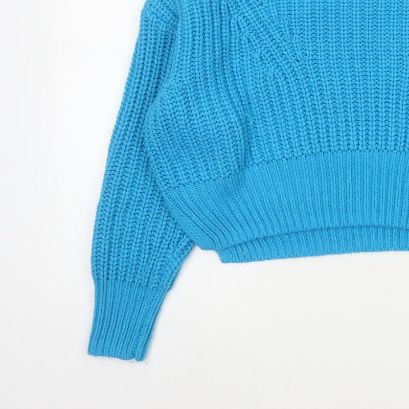 Jessica Simpson Women Blue L Chunky Knit Crew Neck Pullover Jumper