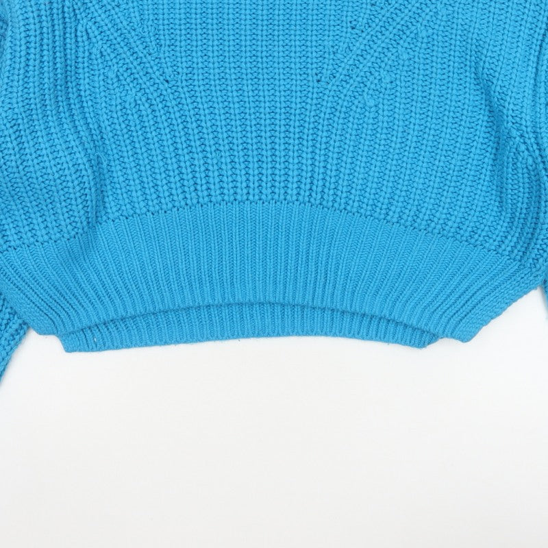 Jessica Simpson Women Blue L Chunky Knit Crew Neck Pullover Jumper