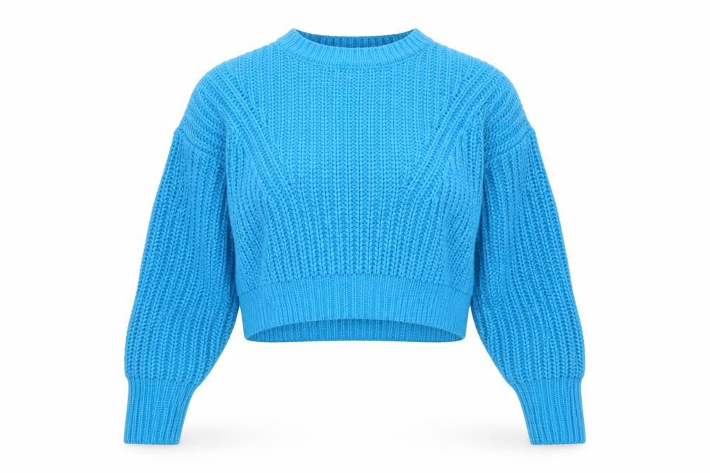 Jessica Simpson Women Blue L Chunky Knit Crew Neck Pullover Jumper