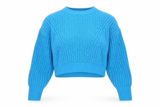 Jessica Simpson Women Blue L Chunky Knit Crew Neck Pullover Jumper
