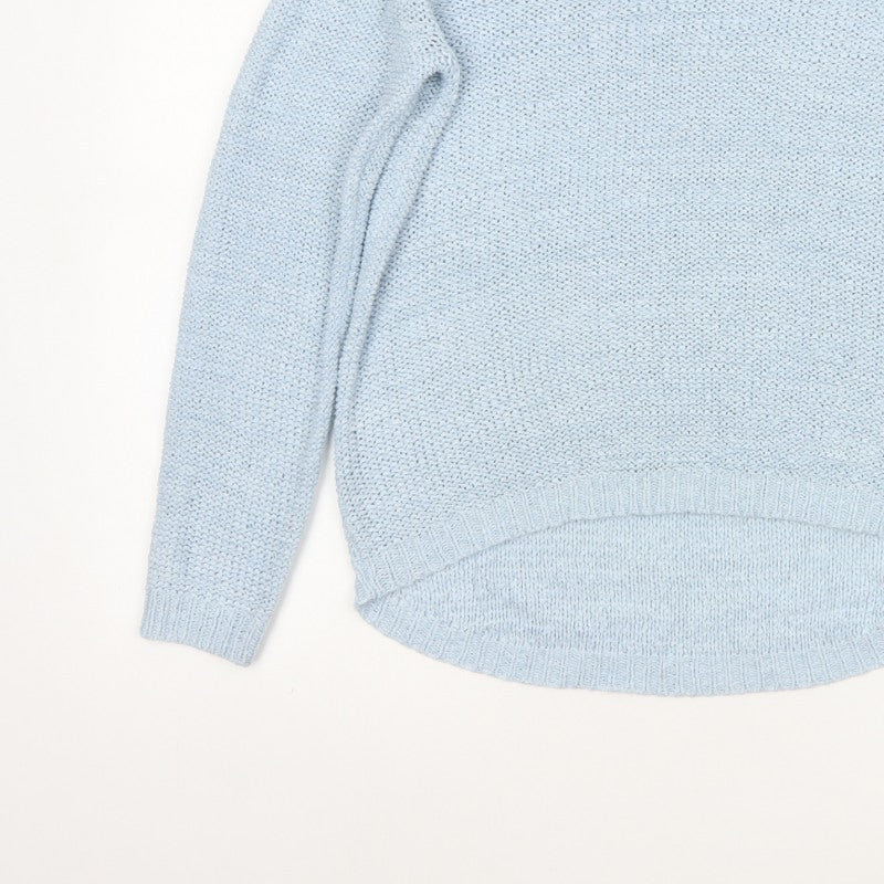 ONLY Women Blue M Crew Neck Raglan Knit Pullover Jumper