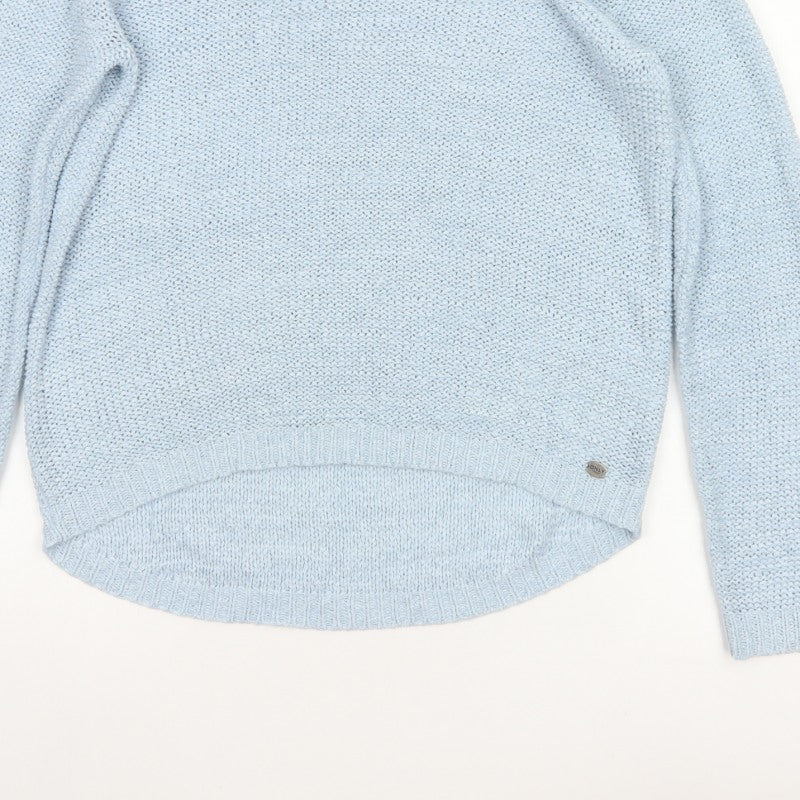 ONLY Women Blue M Crew Neck Raglan Knit Pullover Jumper