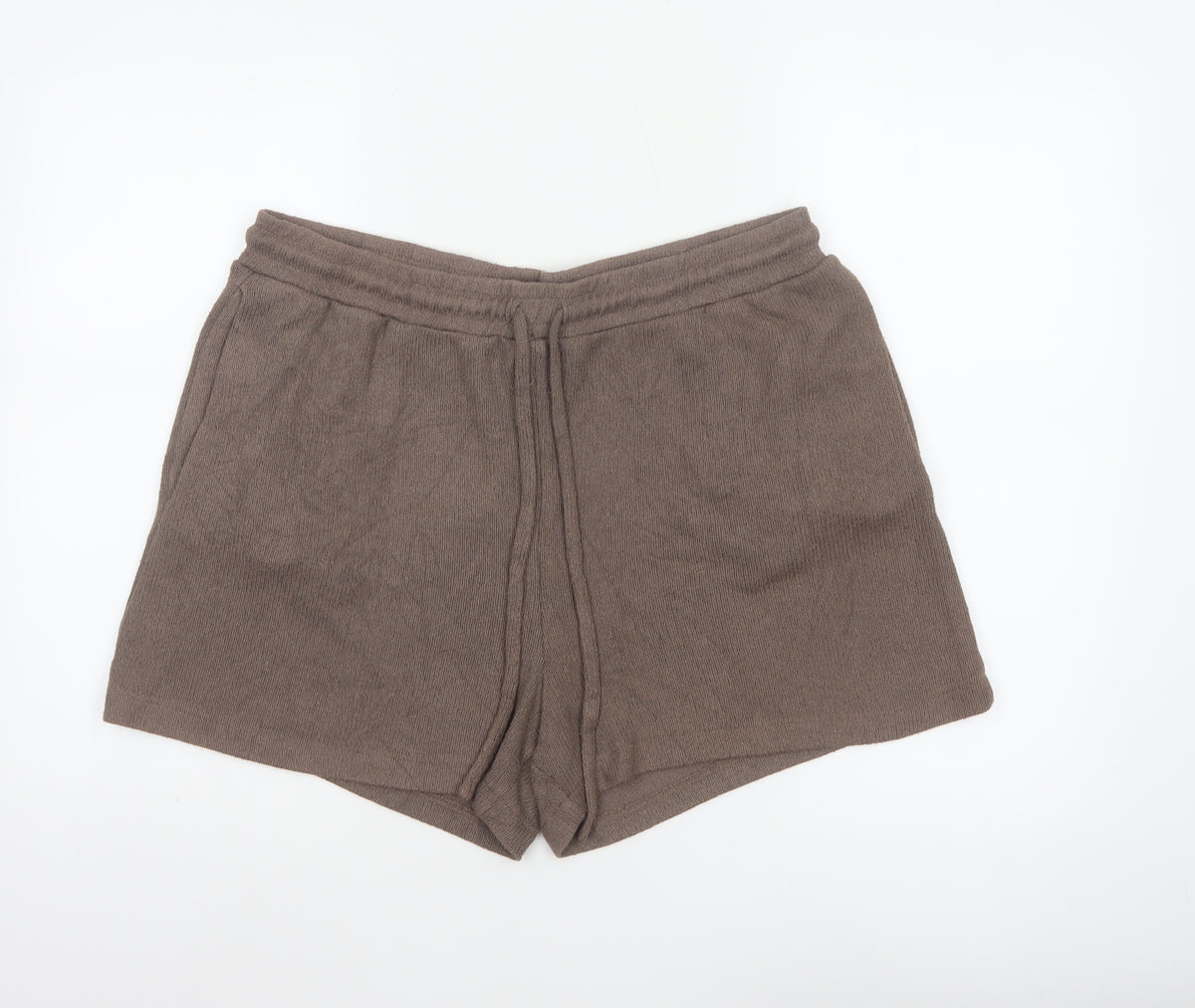 H&M Women’s Brown Wool Blend Knit Drawstring Shorts Size L