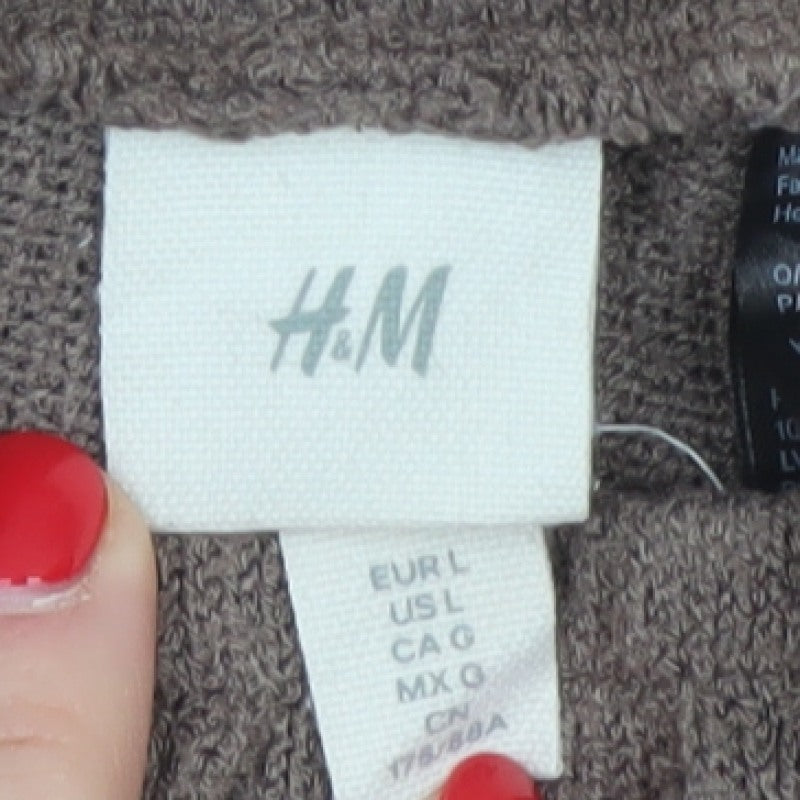 H&M Women’s Brown Wool Blend Knit Drawstring Shorts Size L