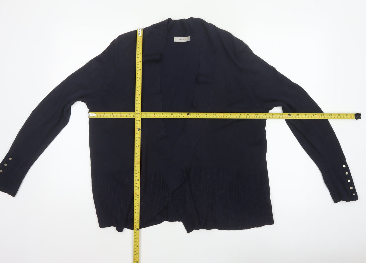 Per Una Women's Navy Blue Size 18 Open Wrap Cardigan Long Sleeve Knit