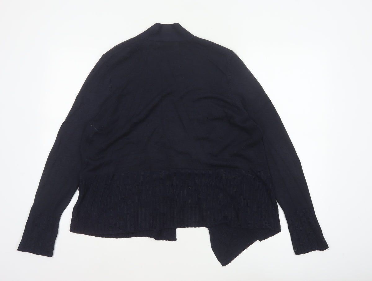 Per Una Women's Navy Blue Size 18 Open Wrap Cardigan Long Sleeve Knit