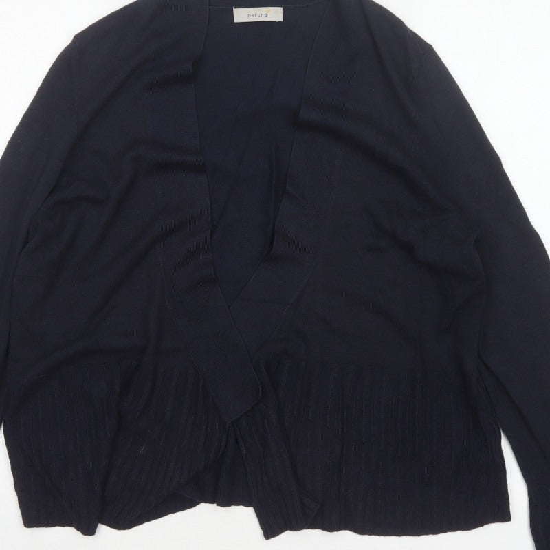 Per Una Women's Navy Blue Size 18 Open Wrap Cardigan Long Sleeve Knit