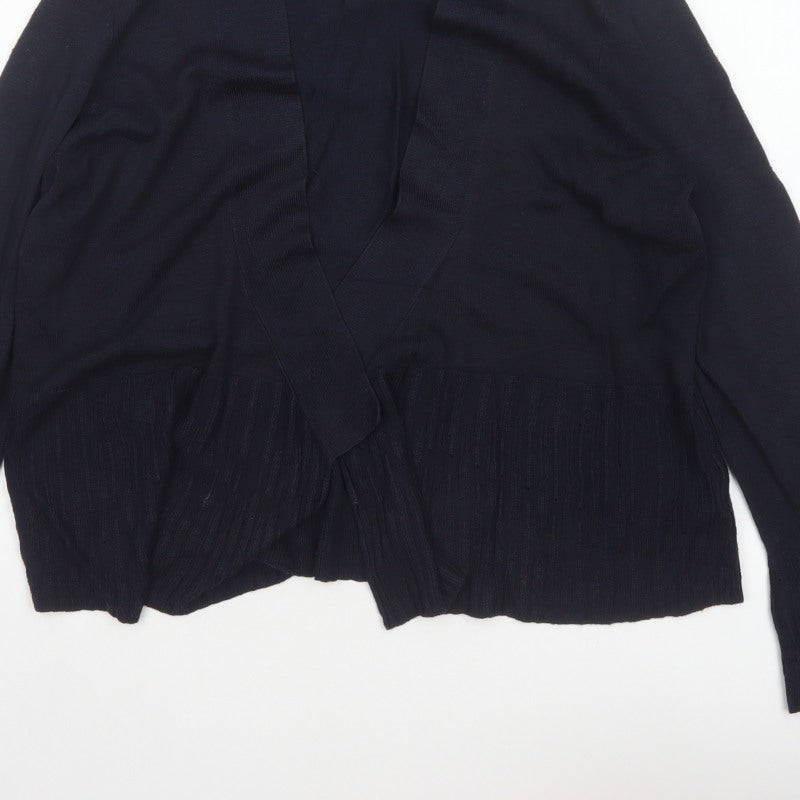Per Una Women's Navy Blue Size 18 Open Wrap Cardigan Long Sleeve Knit