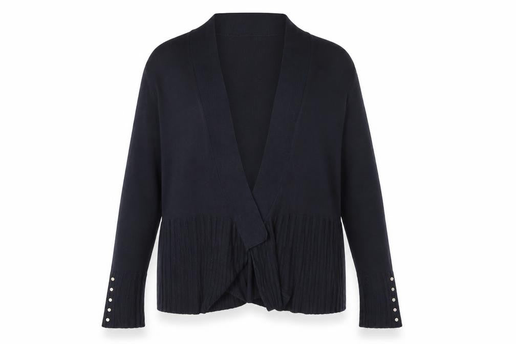 Per Una Women's Navy Blue Size 18 Open Wrap Cardigan Long Sleeve Knit