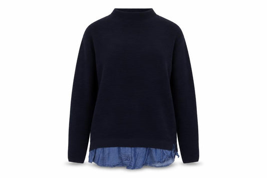 Dorothy Perkins Women’s Blue UK 14 High Neck Shirt Hem Jumper