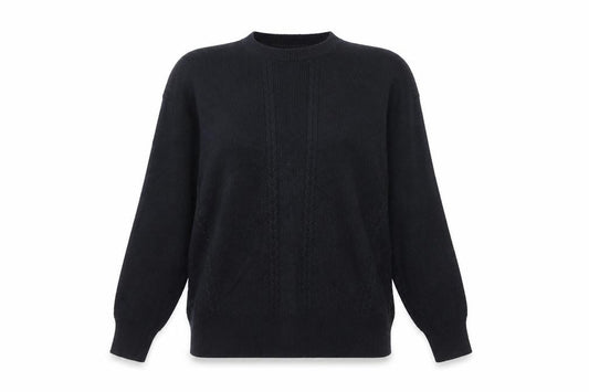 Marks and Spencer Women’s Black M Cable Knit Crew Neck Jumper