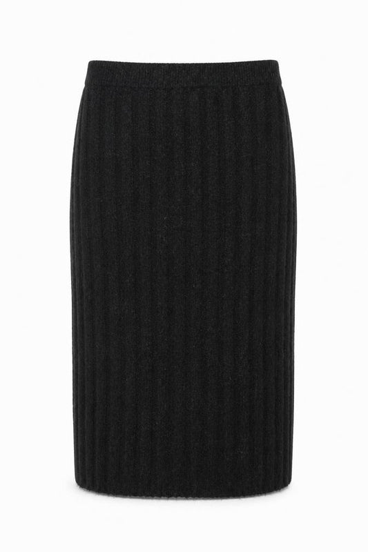 Next Women Black XL Knit High Waist Pencil Knee Length Skirt