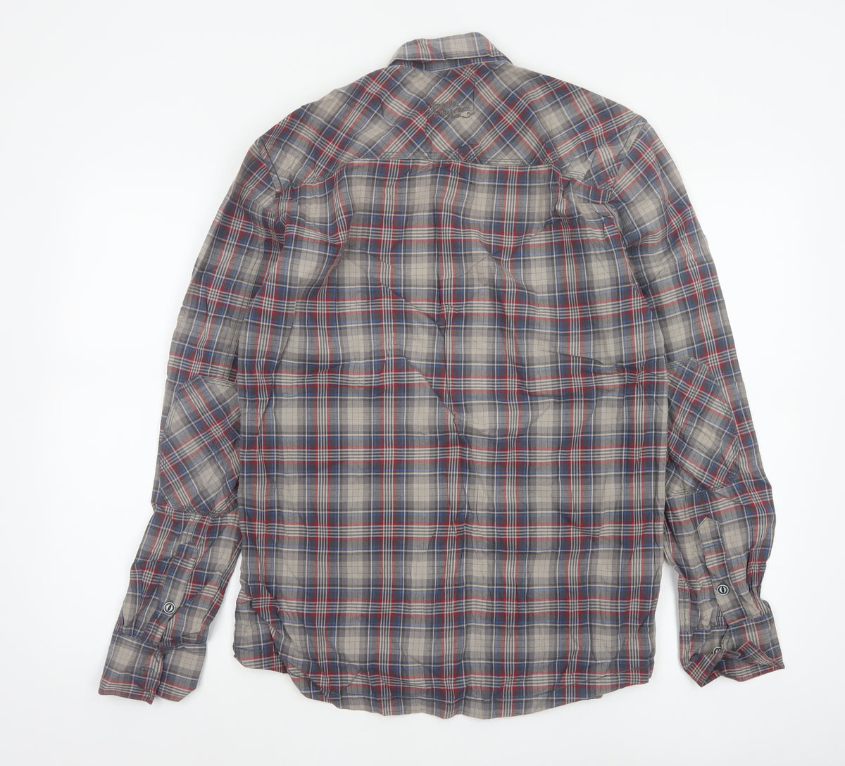 Next Teens Grey Plaid Check Long Sleeve Button-Up Shirt M Workwear