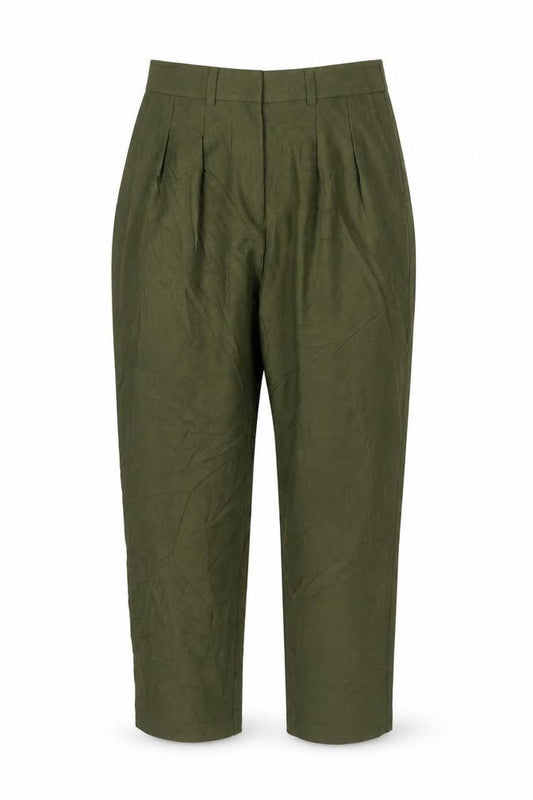 Marks & Spencer Women’s Green UK 10 Tapered Tailored Trousers