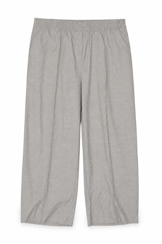 Marks & Spencer Women Beige Check Wide-Leg Trousers UK 22 Regular