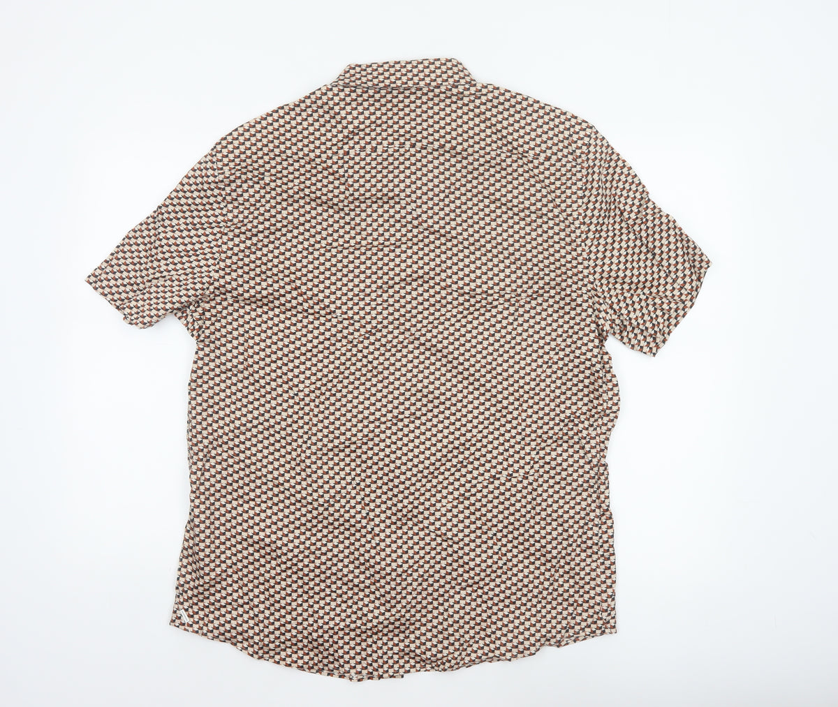Autograph Men’s Multicoloured L Geometric Short Sleeve Button-Up Shirt