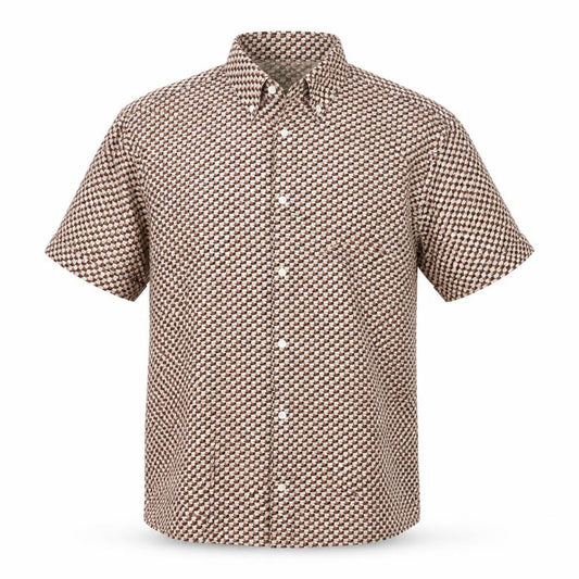 Autograph Men’s Multicoloured L Geometric Short Sleeve Button-Up Shirt