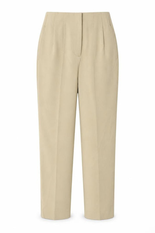 Marks and Spencer Women Beige UK 12 Tapered Tailored Dress Trousers