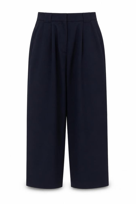 Marks and Spencer Women’s Blue Size 8 Pleated Straight Dress Trousers
