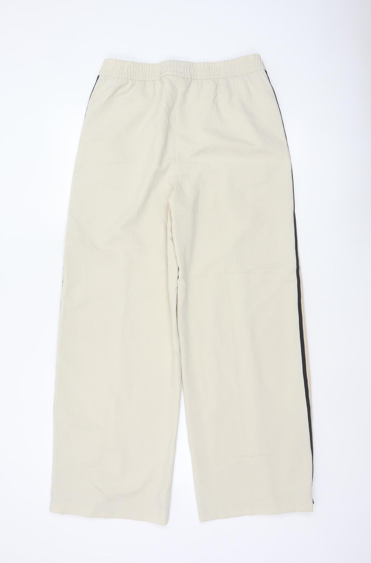 Marks and Spencer Women Beige UK 12 Regular Side Stripe Trousers