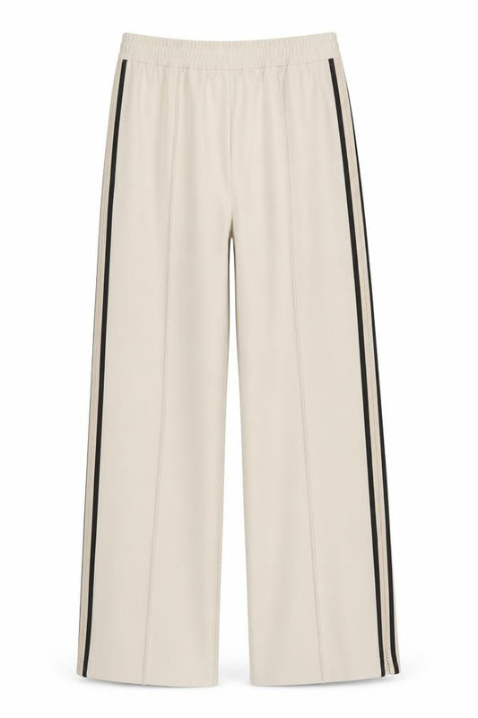 Marks and Spencer Women Beige UK 12 Regular Side Stripe Trousers