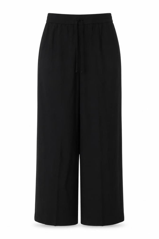 Marks & Spencer Women Black UK 18 Long Wide Leg Dress Trousers