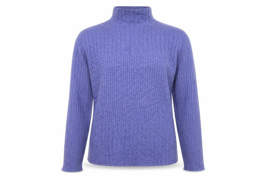 Marks and Spencer Women Purple Size 10 Rib Knit Roll Neck Jumper