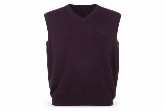 Lincoln Men’s Purple 3XL Cotton V-Neck Knit Sleeveless Jumper Vest