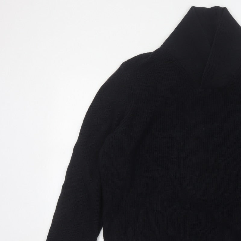 GAP Men's Black XXL Cotton Cable Knit Collared Pullover Jumper