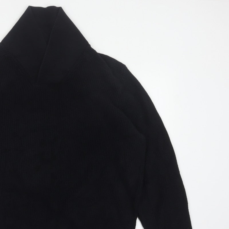 GAP Men's Black XXL Cotton Cable Knit Collared Pullover Jumper