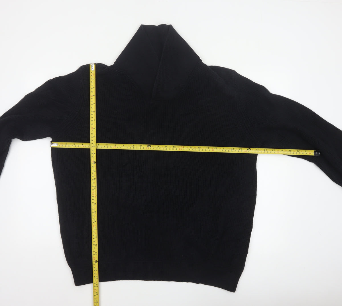 GAP Men's Black XXL Cotton Cable Knit Collared Pullover Jumper