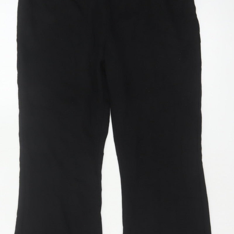 Marks & Spencer Women’s Black Size 12 Regular Flared Pull-On Trousers