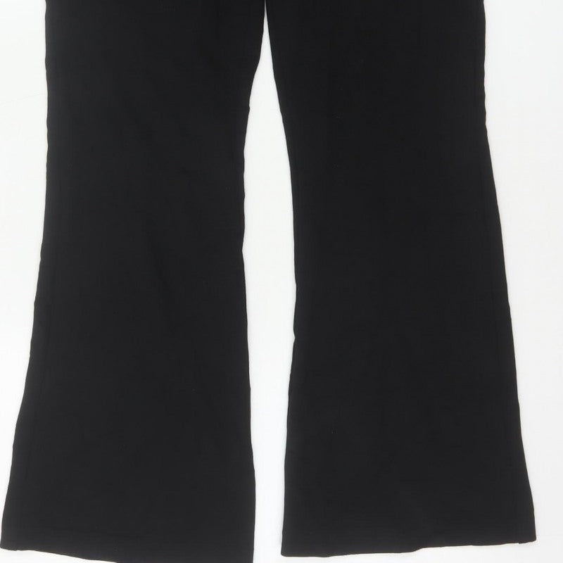 Marks & Spencer Women’s Black Size 12 Regular Flared Pull-On Trousers