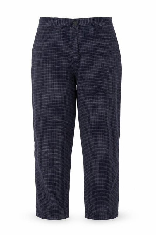 Marks and Spencer Women Blue Check UK 16 Tapered Chino Trousers