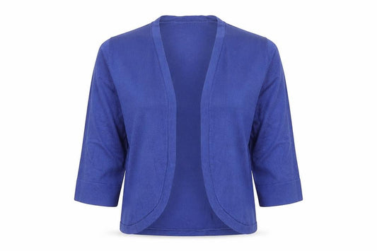 Phase Eight Women’s Blue Size 12 Open Knit Cardigan 3/4 Sleeve