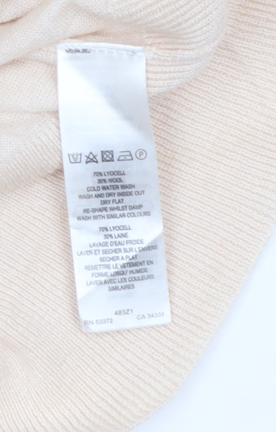French Connection Women Ivory M Lightweight Wool Blend Button Cardigan