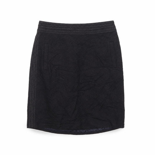 Marks & Spencer Women Aubergine Size 12 Wool Blend Pencil Skirt