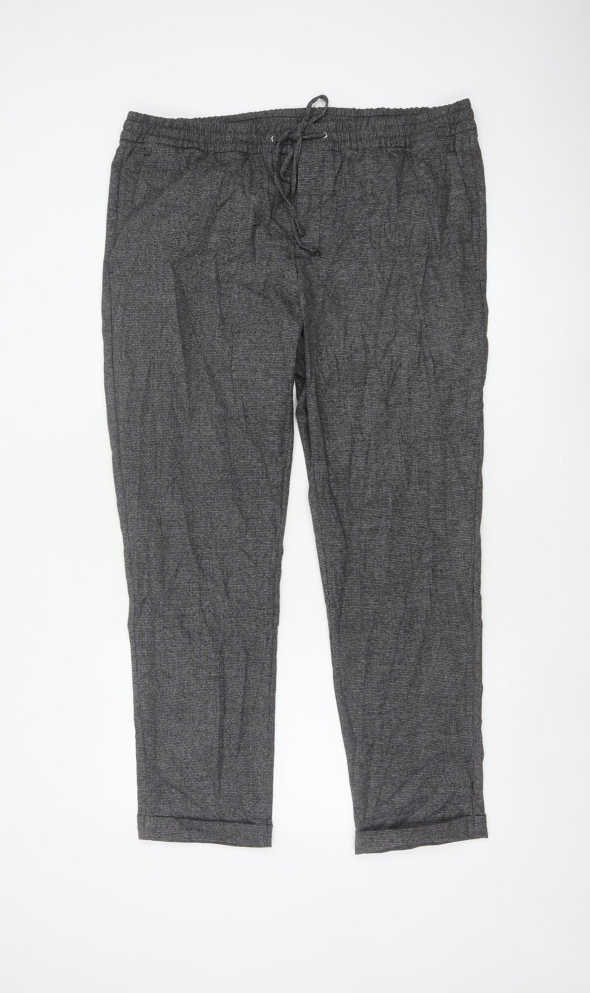 H&M Men’s Grey XL Slim Fit Drawstring Tapered Trousers