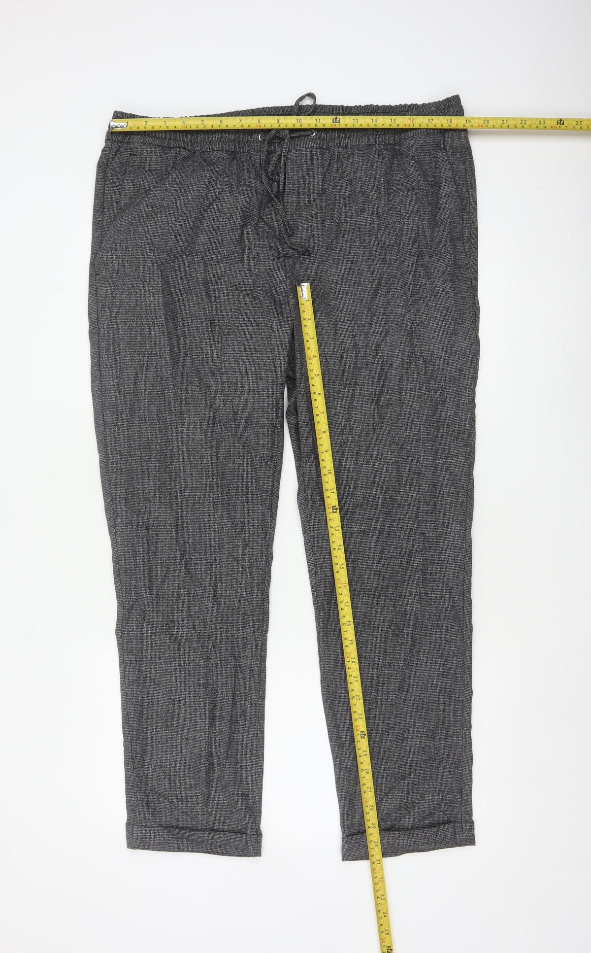H&M Men’s Grey XL Slim Fit Drawstring Tapered Trousers