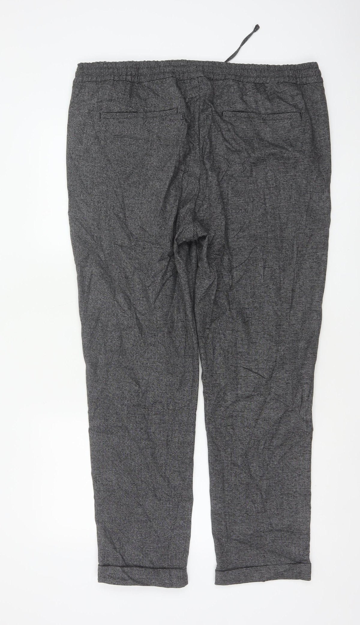 H&M Men’s Grey XL Slim Fit Drawstring Tapered Trousers