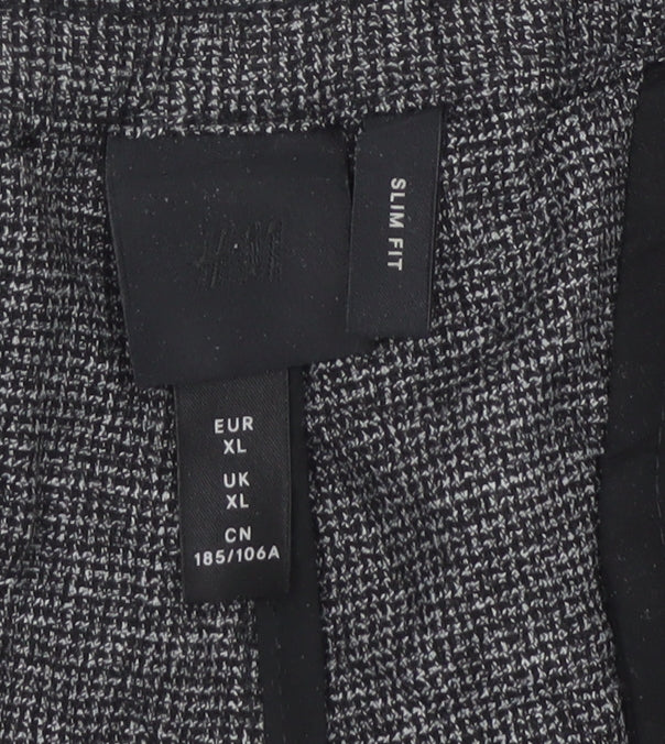 H&M Men’s Grey XL Slim Fit Drawstring Tapered Trousers