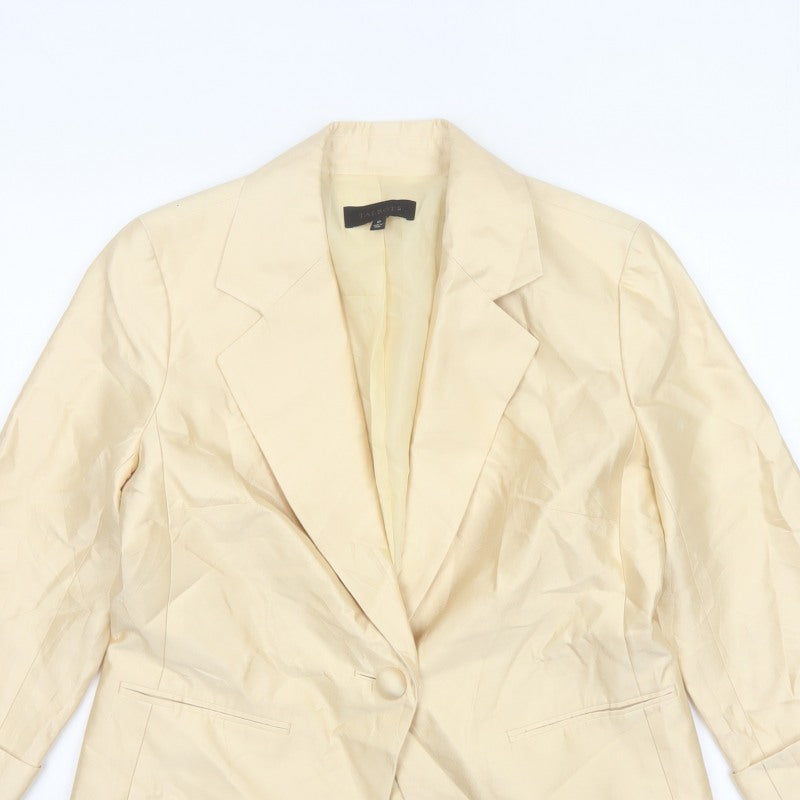 Talbots Women Ivory UK 10 Silk Cotton Single-Breasted Blazer