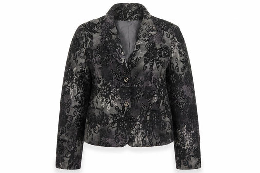 Harve Benard Women’s Multicoloured UK 12 Cropped Floral Jacquard Blazer