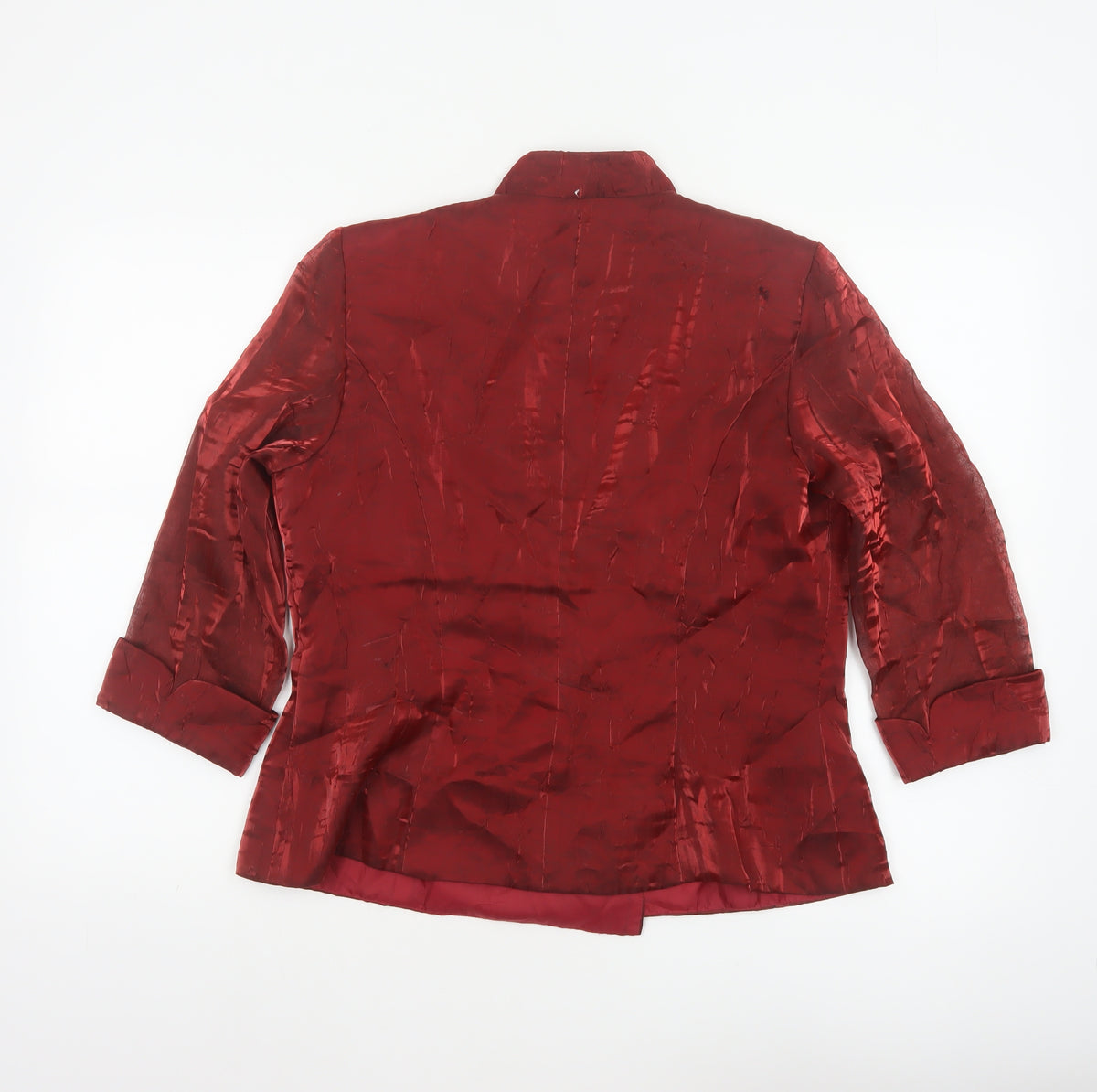 Alex Evenings Women Red M Textured Formal Blazer Jacket Lined