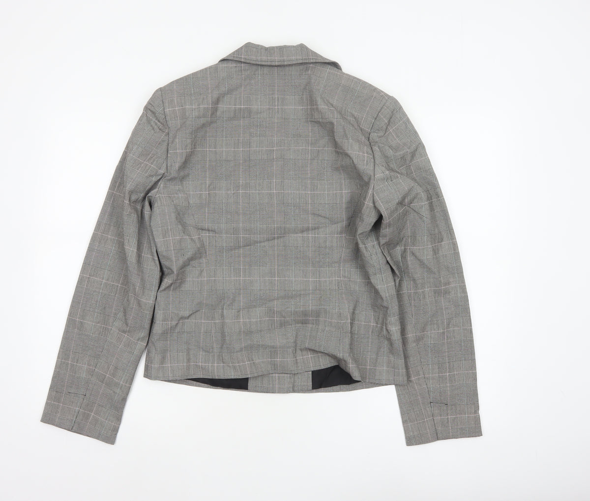 Madison Studio Women Grey UK 8 Plaid Single-Breasted Blazer
