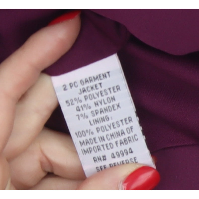 R&M Richards Women Purple 16W Cropped Stretch Shawl Blazer Jacket